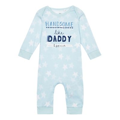 Baby boys' blue slogan print sleepsuit